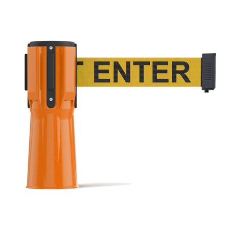 Montour Line Retractable Belt Barrier Cone Mount Orange Case 9ft. Cau.Belt CP100-OR-CAUYB-90